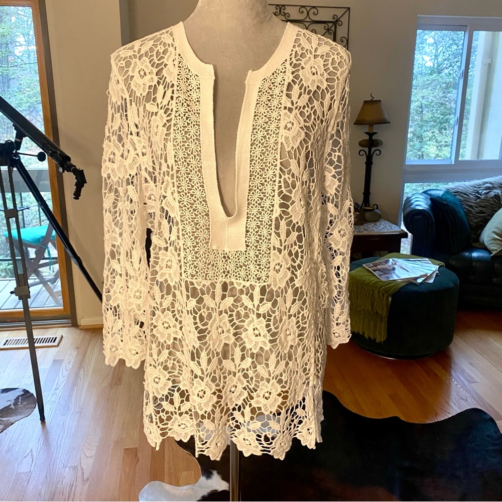 White Lace Women’s Swim Cover-Up Tunic